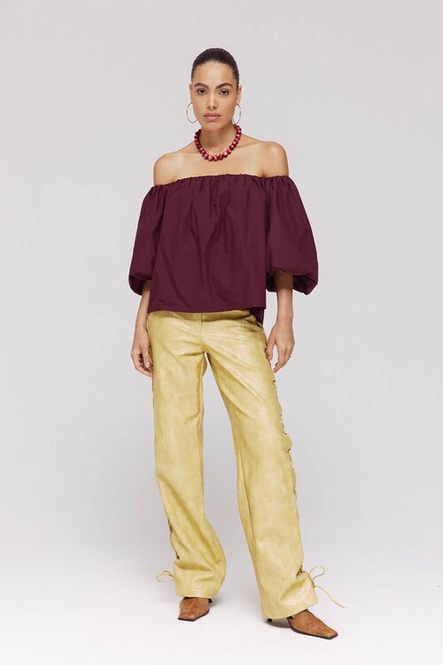 Harper & Yve Lauren LS Shirt in Bordeaux