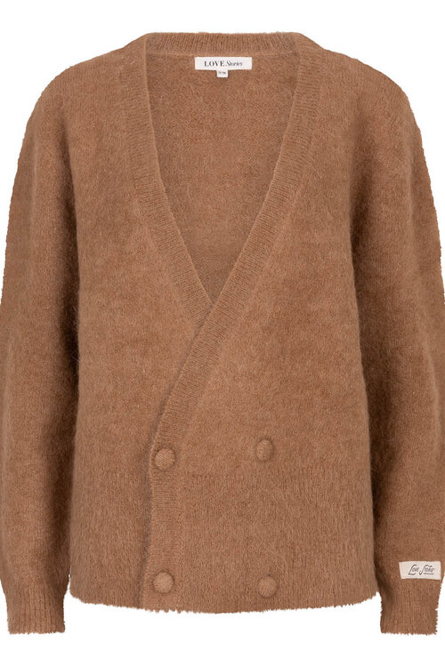 Love Stories Camel Iris gebreid vest
