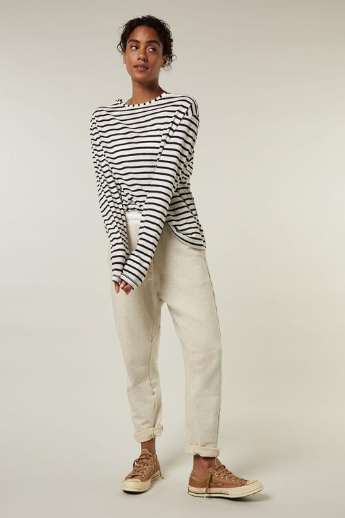 10Days THE LONGSLEEVE STRIPE in wit/zwart