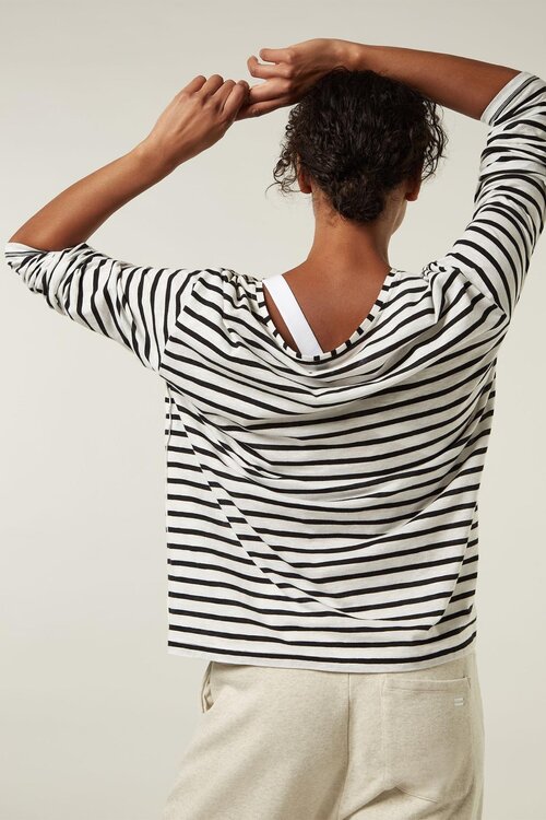 10Days THE LONGSLEEVE STRIPE in wit/zwart