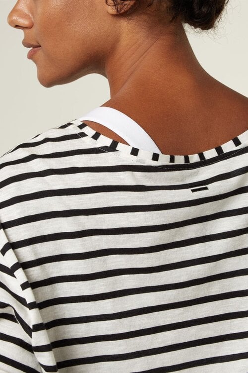 10Days THE LONGSLEEVE STRIPE in wit/zwart