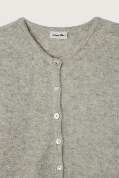 American Vintage Grijs licht gemêleerd gebreid vest