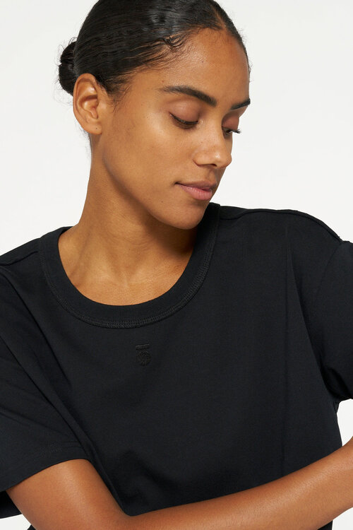 10Days Zwarte dikke katoenen T-shirt