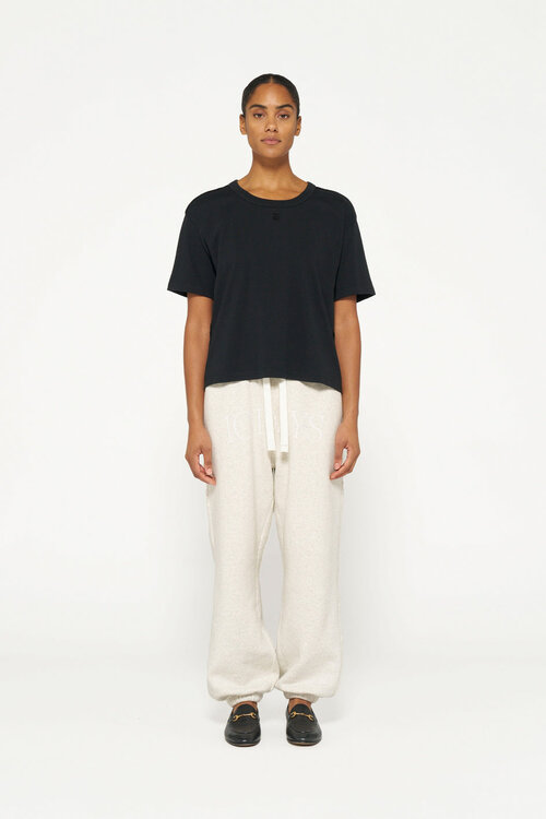 10Days Zwarte dikke katoenen T-shirt