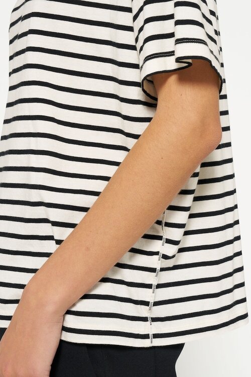 10Days The tee with stripes in black and white