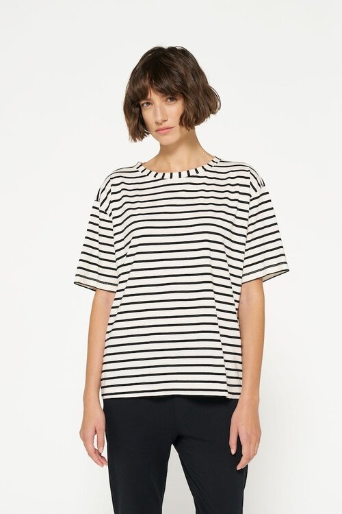 10Days The tee with stripes in black and white