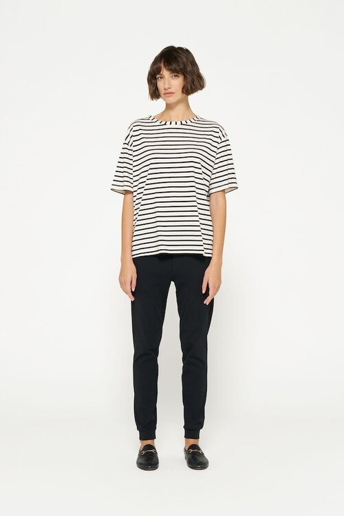 10Days The tee with stripes in black and white