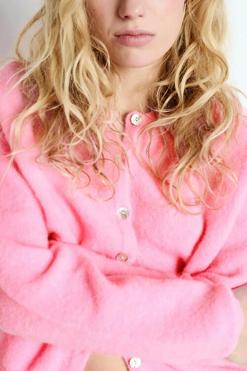 American Vintage Gebreid Vest in Roze