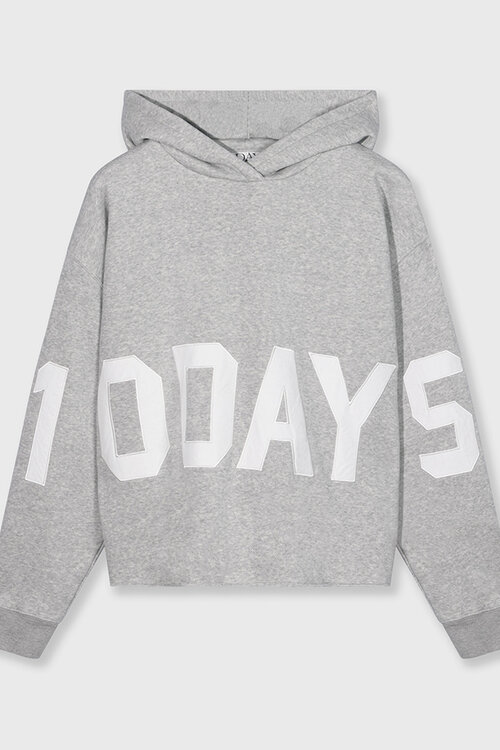10Days THE STATEMENT LOGO HOODIE in Lichtgrijs Melee