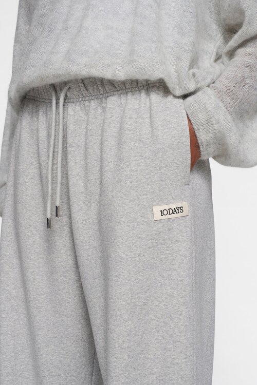 10Days Lichtgrijs gemêleerd THE BAR JOGGER FLEECE