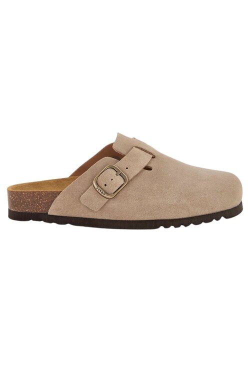 Scholl Fae SueSP-W in een donkere beige tint