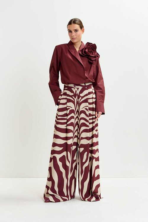 Essentiel Antwerp Bordeauxkleurige Blazer Body Blouse