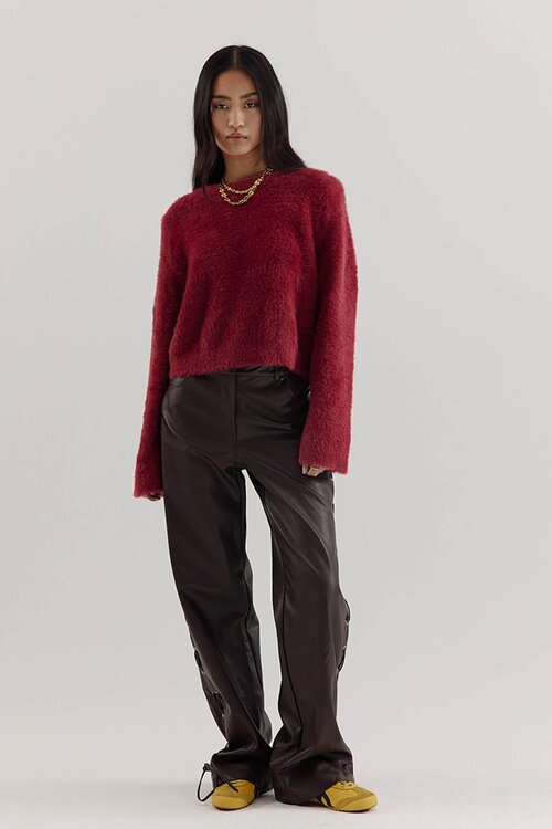 Harper & Yve Sally Fake Leather Pants in Bruin