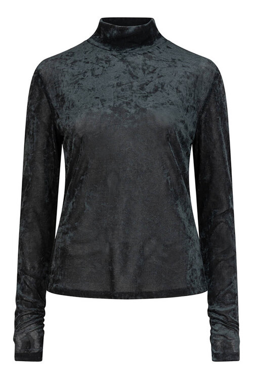Dante 6 Olya Velvet Mesh Top in donkergroen