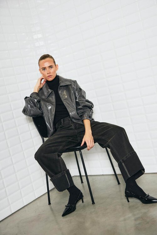 WITHBLACK Donkergrijze Jas