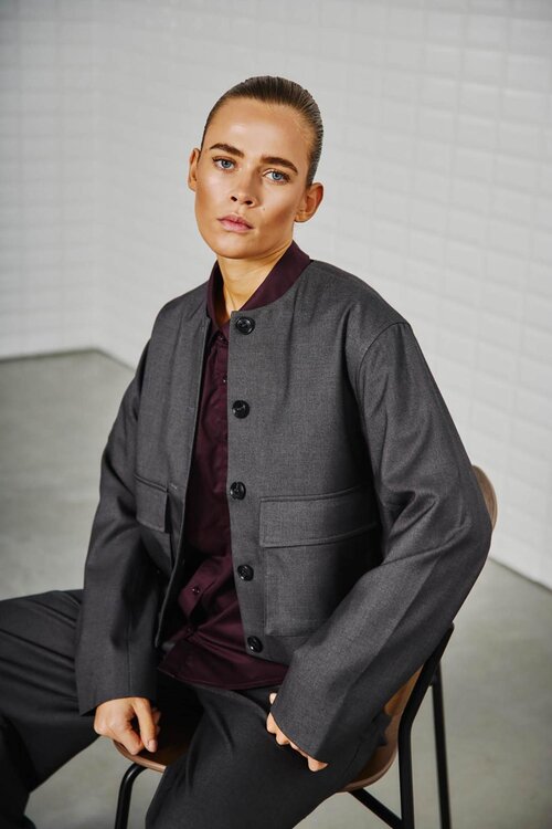 WITHBLACK Donkergrijze Jas