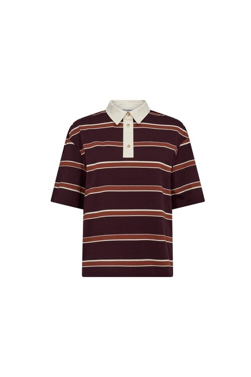 Co'couture Augusta Polo Shirt in Bordeaux