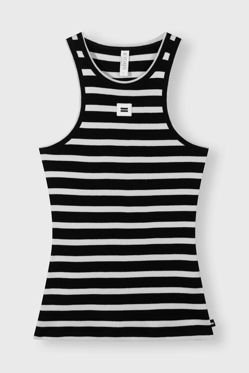 10Days Zwart/Wit DE GESTREEPTE TANKTOP