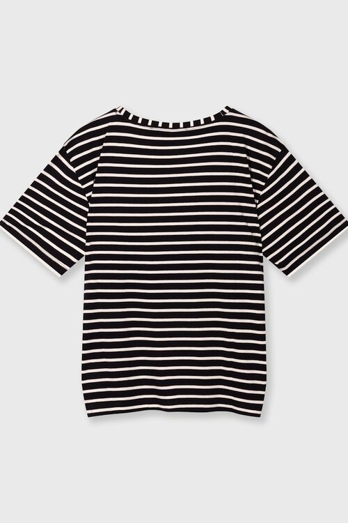 10Days Zwart/Wit Het gestreepte T-shirt