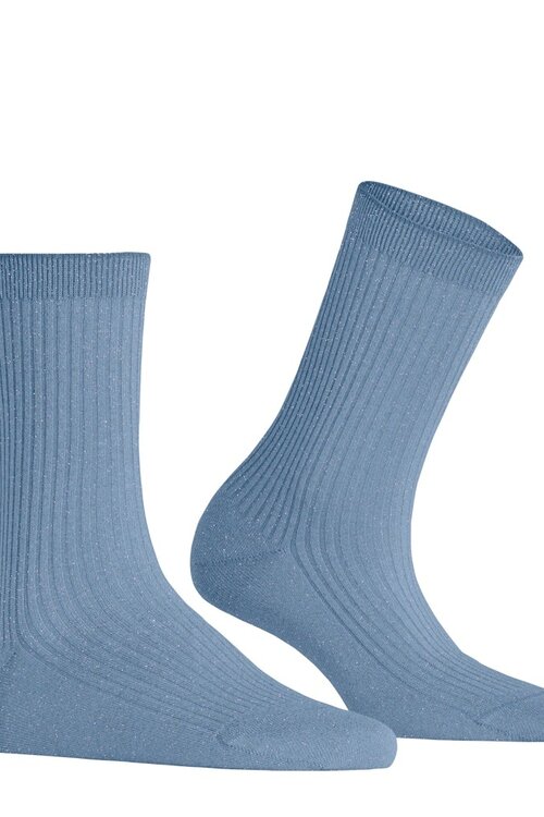 Falke Shiny rib sok in lichtblauw