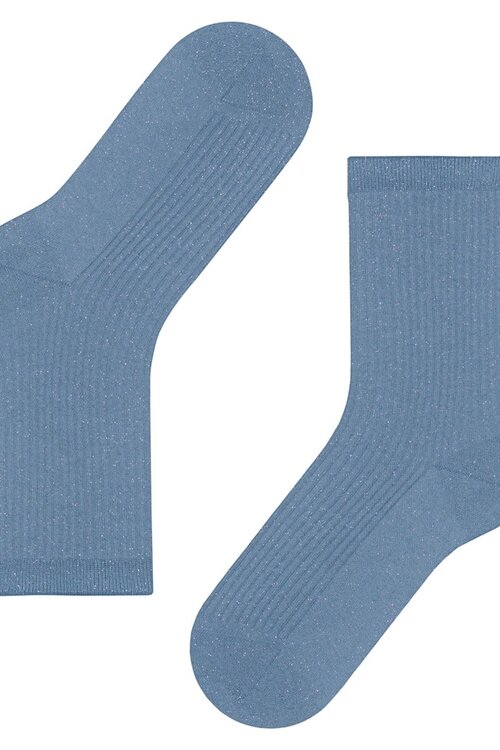 Falke Shiny rib sok in lichtblauw