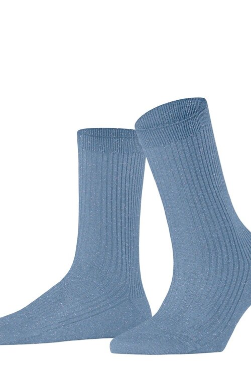 Falke Shiny rib sok in lichtblauw