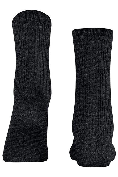 Falke Glanzende zwarte rib sok