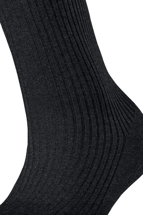 Falke Glanzende zwarte rib sok