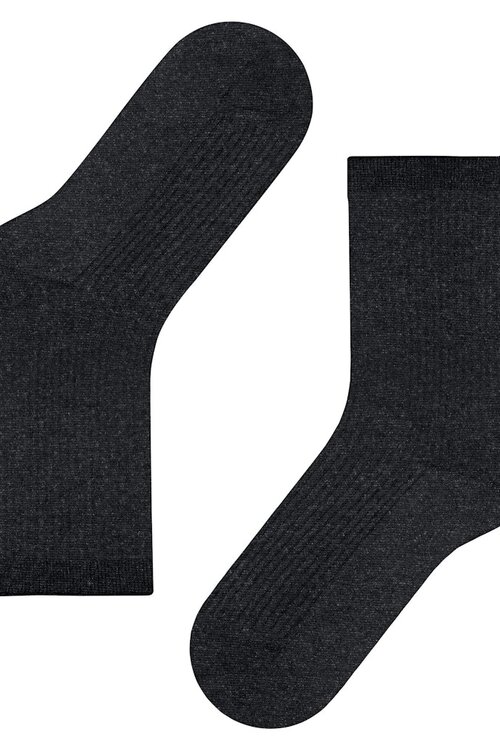 Falke Glanzende zwarte rib sok