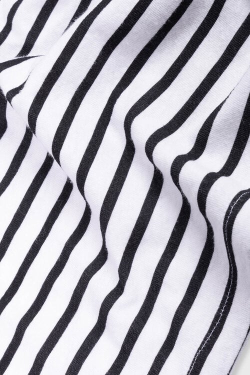 10Days THE PETITE TEE LINEN STRIPES in wit/zwart