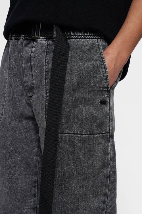 10Days Zwarte THE BELTED PANTS WASHED