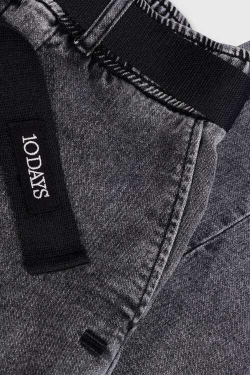 10Days Zwarte THE BELTED PANTS WASHED