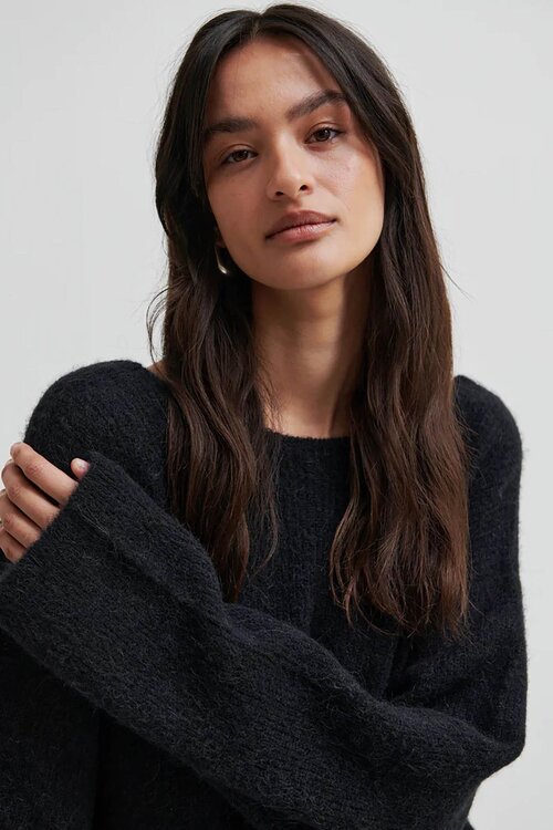 Second Female Gabby Zwarte Gebreide Jurk