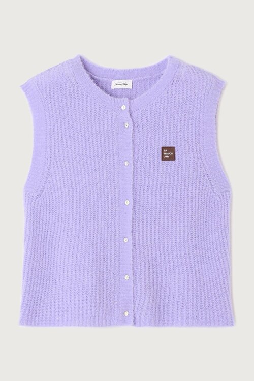 American Vintage Gilet in Lila, Gebreid