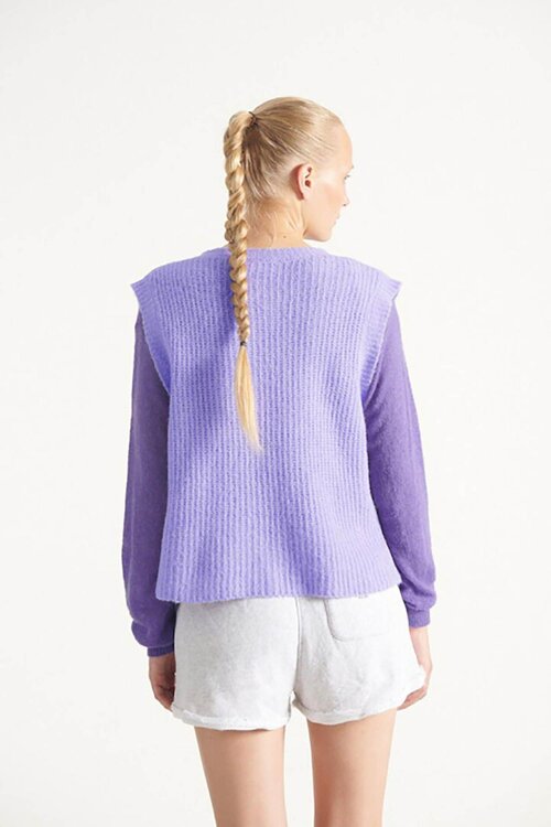 American Vintage Gilet in Lila, Gebreid