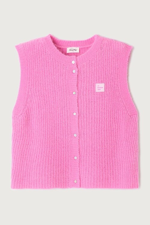 American Vintage Gebreid Gilet in Roze