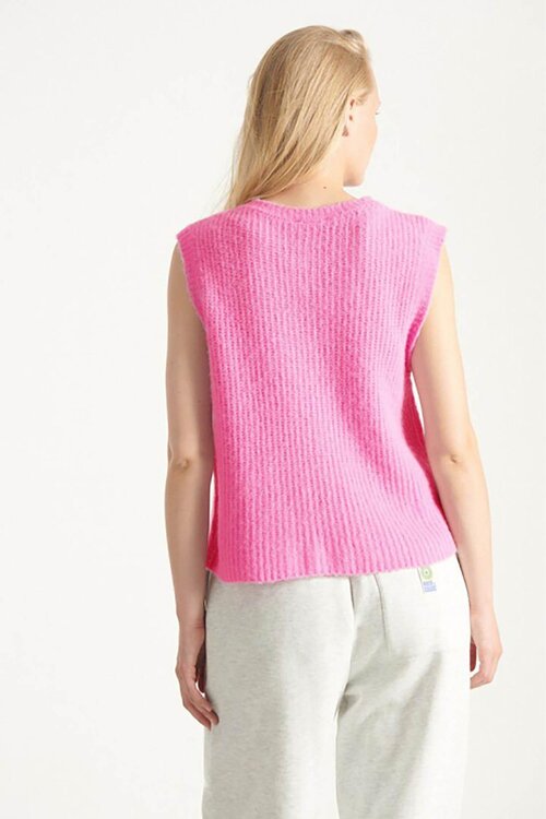 American Vintage Gebreid Gilet in Roze
