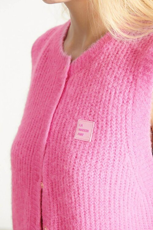 American Vintage Gebreid Gilet in Roze