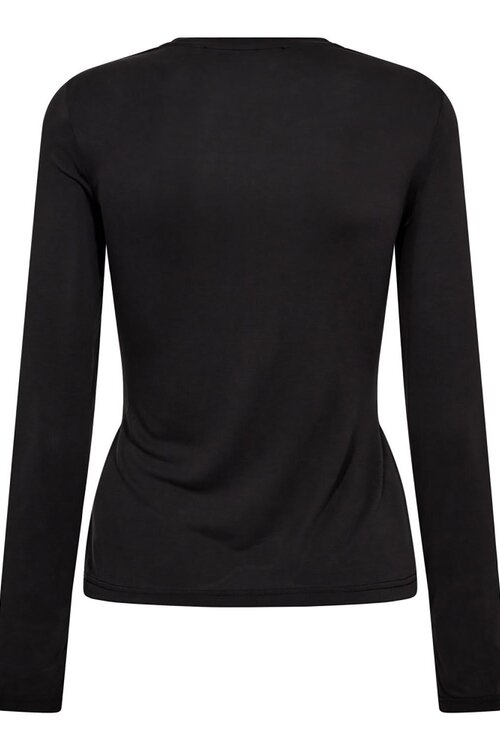 Co'couture Camilla Drape Blouse in donkergrijs