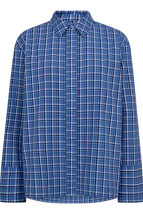 Co'couture Blue Angelica Geruit Overhemd