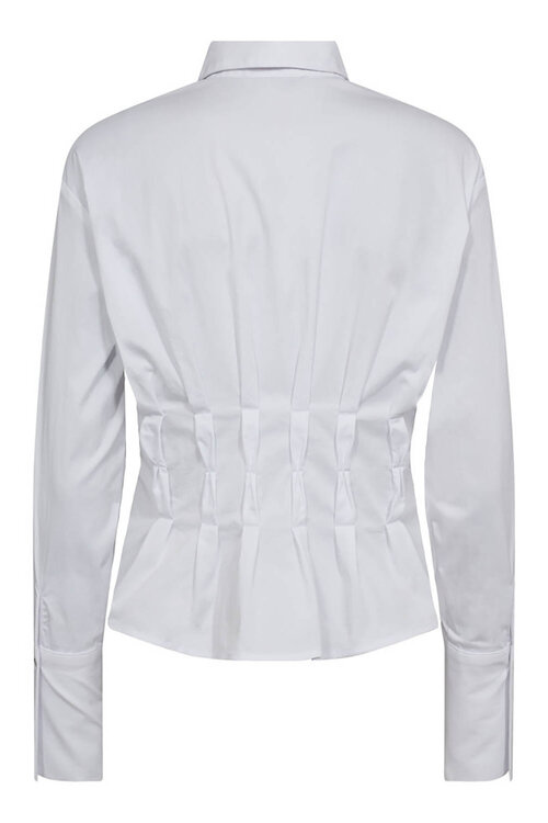 Co'couture White Poppy Plissé Taille Shirt