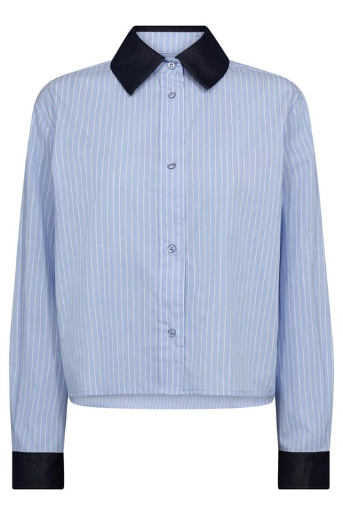 Co'couture Nelson Stripe Shirt in Blauw