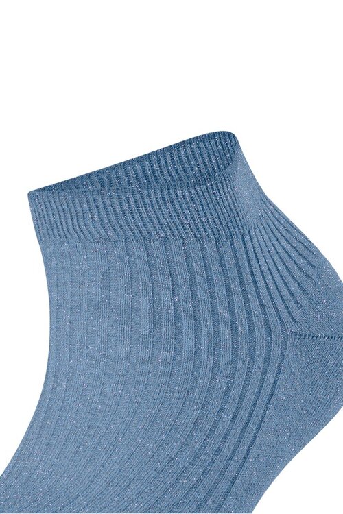 Falke Shiny Blauw Rib Sokken