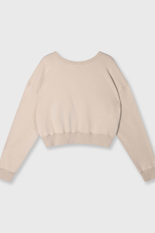 10Days Lichtbruine cropped trui met plooidetails
