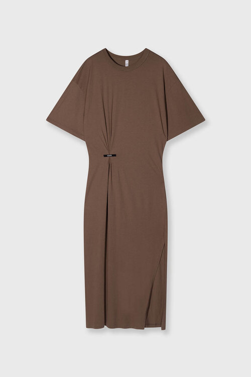 10Days Truffle T-shirt jurk met plooidetails