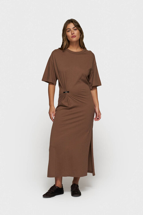 10Days Truffle T-shirt jurk met plooidetails