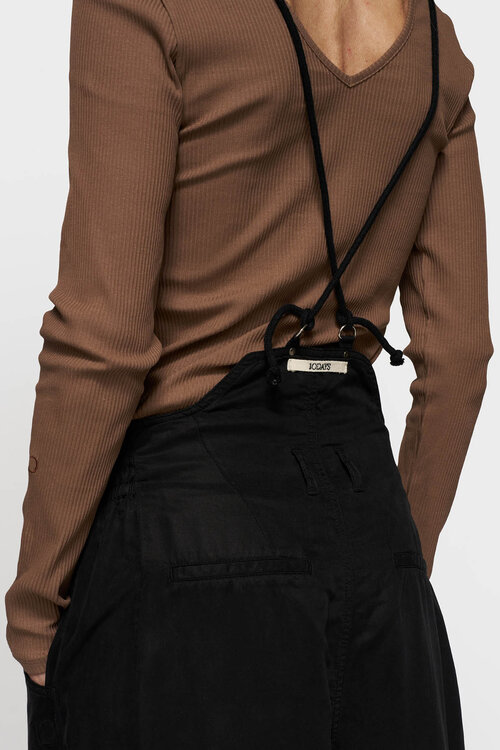 10Days Truffel V-hals ballet top met lange mouwen