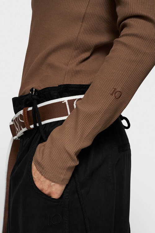 10Days Truffel V-hals ballet top met lange mouwen