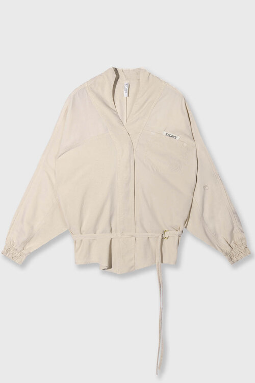 10Days lichtbruine kimono blouse van tencel