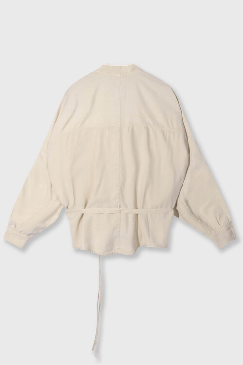 10Days lichtbruine kimono blouse van tencel